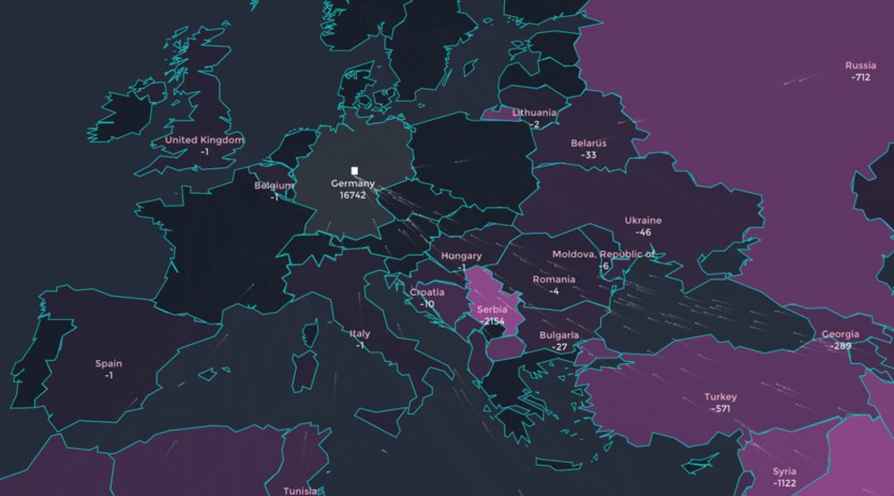 Europe Migration Crisis Map- 13angle.com