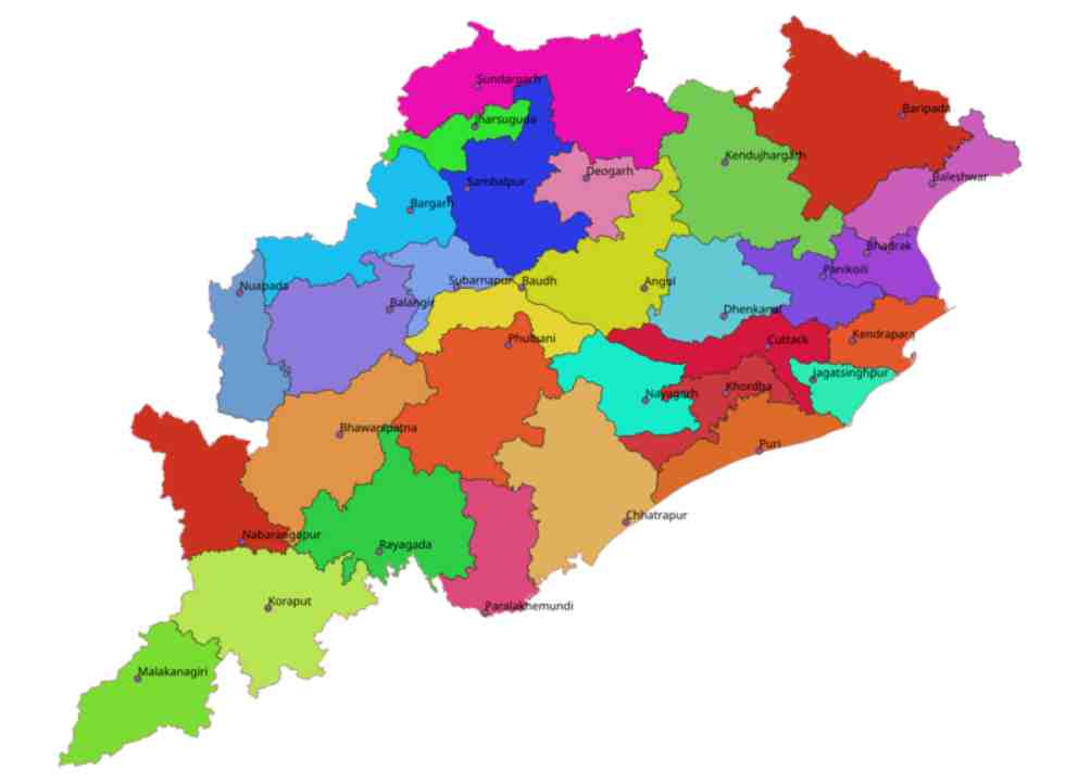 Odisha Map- 13angle.com
