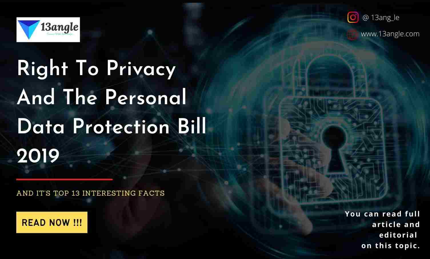 Right To Privacy And The Personal Data Protection Bill 2019- 13angle.com