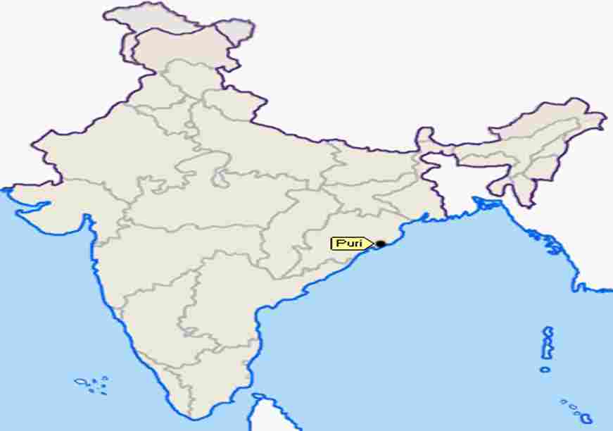 Location of Puri, Odisha- 13angle.com
