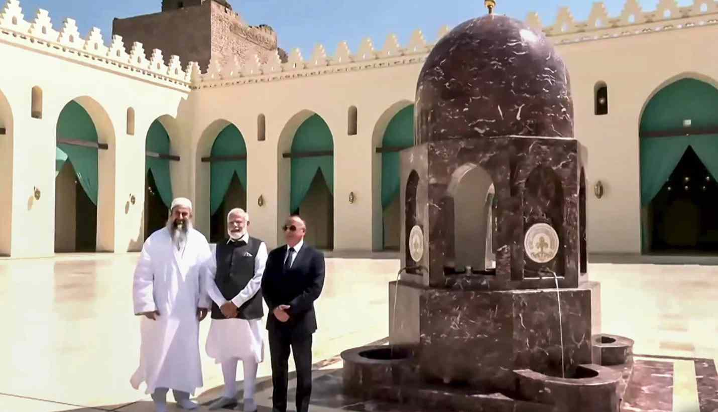 Modi's Visit to Al-Hakim Mosque in Egypt- 13angle.com