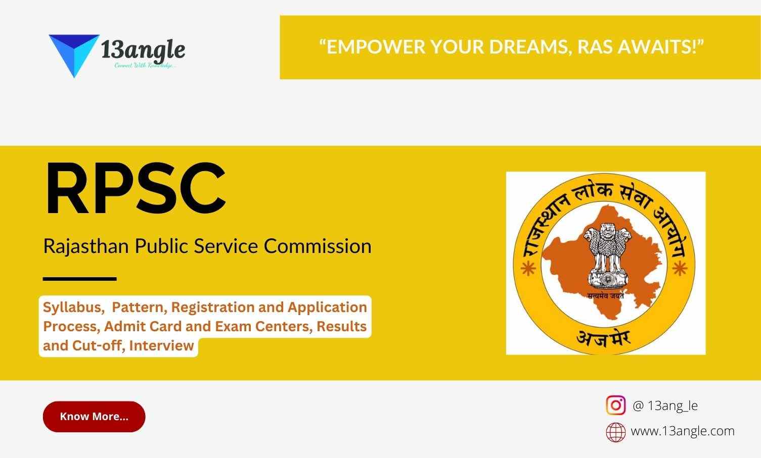 Rajasthan Public Service Commission (RPSC) Exam- 13angle.com