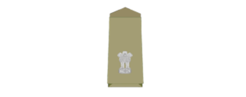 National Emblem above one Star (same insignia and pay band as a lieutenant colonel in the Indian Army)- 13angle