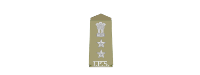 National Emblem above two stars (same insignia and pay band as a colonel in the Indian Army)- 13angle